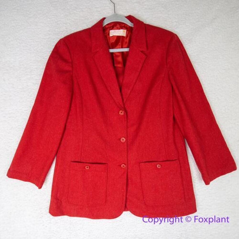 Vintage Pendleton *flawed* 100% Virgin Wool Women’s Red Blazer, size 12